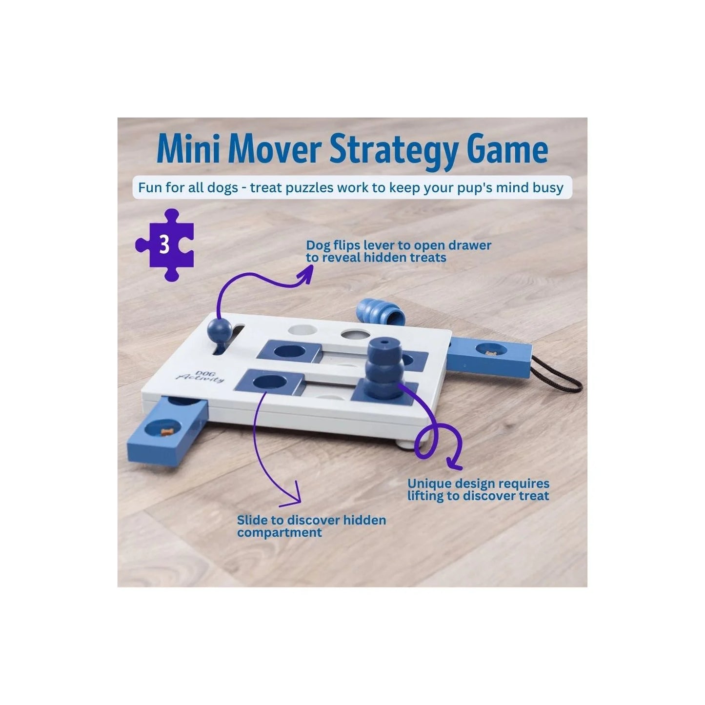 Dog Gambling Tower Strategy Game, Level 1, Beginner Dog Puzzle Toy, Treat Dispenser